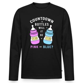 Gender Reveal New Year - Men's Premium Organic Long Sleeve Shirt - black - Front - Nico (187cm)