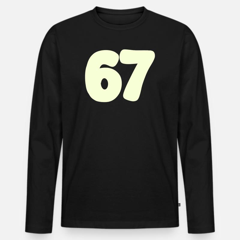67 - Männer Premium Bio Langarmshirt - Schwarz