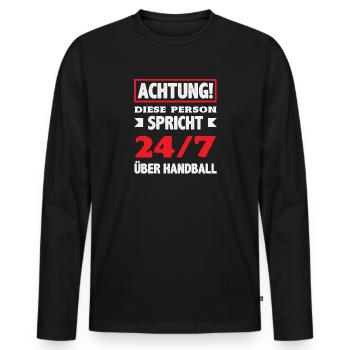 Handball Joueurs Handball Handball Cadeaux - T-shirt manches longues Premium bio Homme - noir - Devant - Nico (187cm)