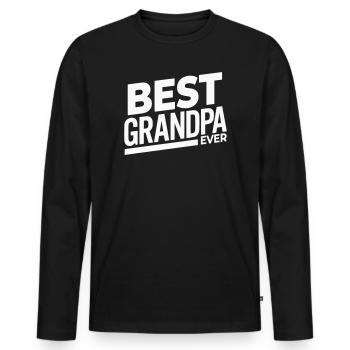 Best Grandpa Ever - Bester Opa - Men's Premium Organic Long Sleeve Shirt - black - Front - Nico (187cm)