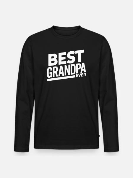 Best Grandpa Ever - Bester Opa - Men's Premium Organic Long Sleeve Shirt - black
