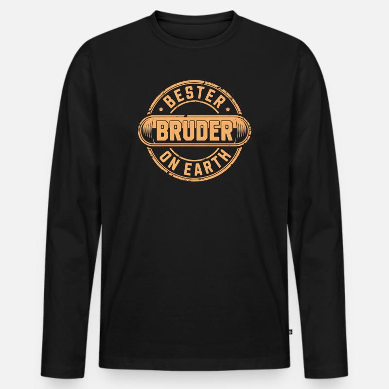 Bester Bruder - Männer Premium Bio Langarmshirt - Schwarz