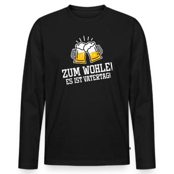 Cheers it's Father's Day / Cheers, beer - Men's Premium Organic Long Sleeve Shirt - black - Front - Nico (187cm)