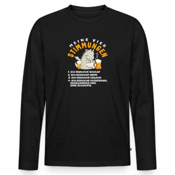 My Four Moods Sleep Beer Holiday Shovel - Men's Premium Organic Long Sleeve Shirt - black - Front - Nico (187cm)