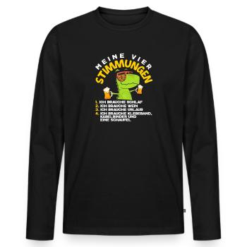 Ma pelle de vacances à la bière Four Moods Sleep - T-shirt manches longues Premium bio Homme - noir - Devant - Nico (187cm)