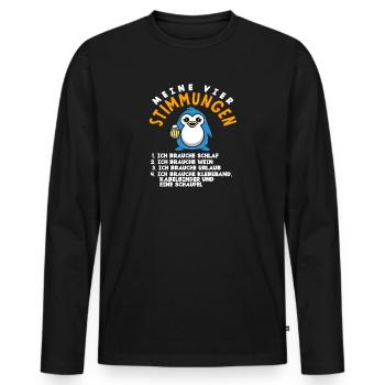 Ma pelle de vacances à la bière Four Moods Sleep - T-shirt manches longues Premium bio Homme - noir - Devant - Nico (187cm)