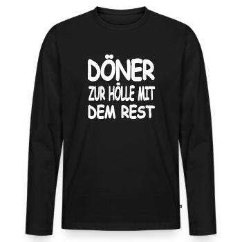 Kebab - T-shirt manches longues Premium bio Homme - noir - Devant - Nico (187cm)