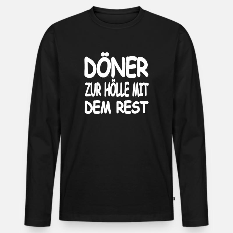 Döner - Männer Premium Bio Langarmshirt - Schwarz