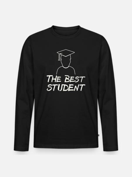 Der Beste Student – Abschlussmotiv - Männer Premium Bio Langarmshirt - Schwarz