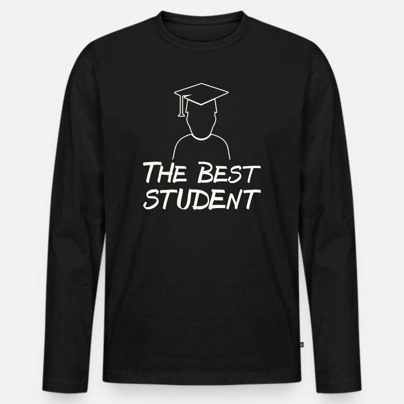 Der Beste Student – Abschlussmotiv - Männer Premium Bio Langarmshirt - Schwarz