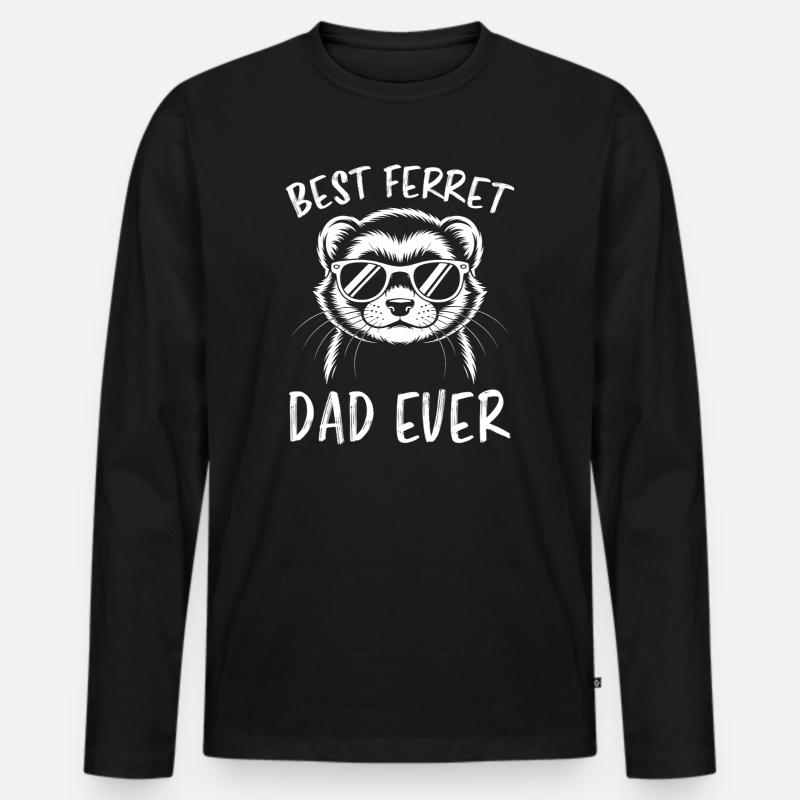 Frettchen Spruch Lustiges Frettchen Geschenk - Männer Premium Bio Langarmshirt - Schwarz