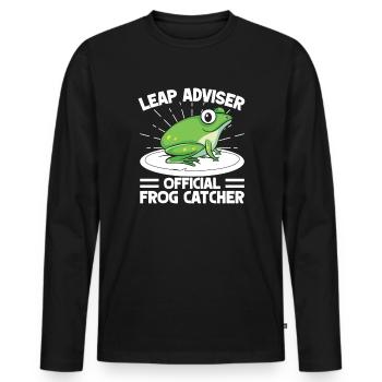 Frog Catcher Leap Adviser Frog - Männer Premium Bio Langarmshirt - Schwarz - Vorne - Nico (187cm)