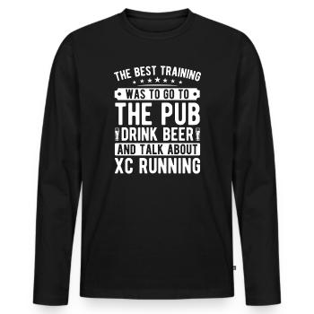 Cross Country Runner Design - XC Coach - Running - Men's Premium Organic Long Sleeve Shirt - black - Front - Nico (187cm)