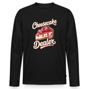 Gâteau - T-shirt manches longues Premium bio Homme - noir - Devant - Nico (187cm)