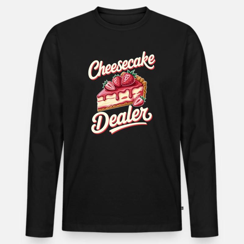 Kuchen - Männer Premium Bio Langarmshirt - Schwarz