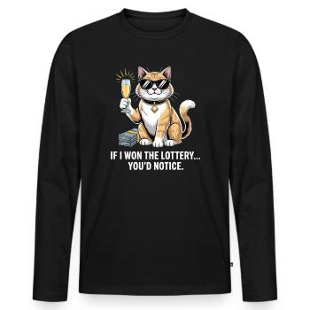 Funny If I Won The Lottery You’d Notice Yacht boat - Männer Premium Bio Langarmshirt - Schwarz - Vorne - Nico (187cm)