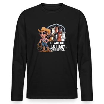 Funny If I Won The Lottery You’d Notice Yacht boat - Männer Premium Bio Langarmshirt - Schwarz - Vorne - Nico (187cm)