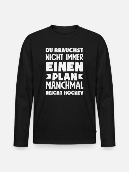 Funny Hockey Hockey Player Gift - Men's Premium Organic Long Sleeve Shirt - black