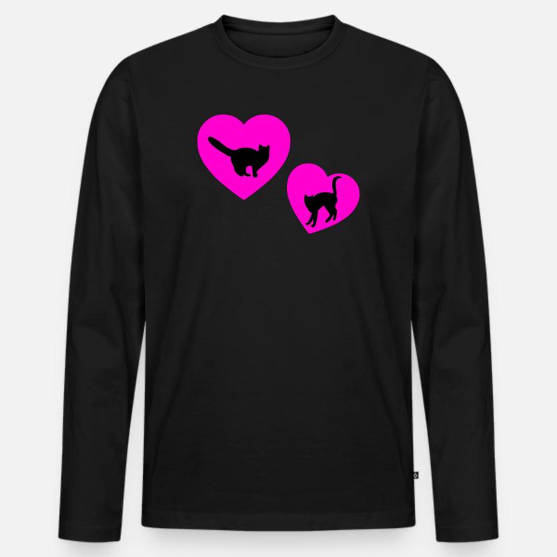 Katzen - Männer Premium Bio Langarmshirt - Schwarz