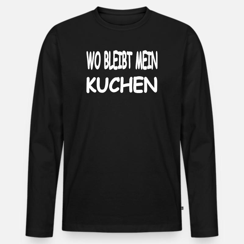 Kuchen - Männer Premium Bio Langarmshirt - Schwarz