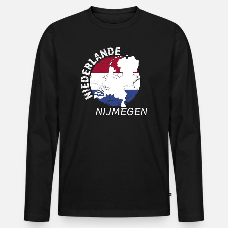 Nijmegen - Männer Premium Bio Langarmshirt - Schwarz