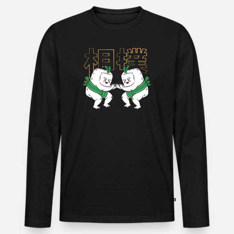 Sumo - Männer Premium Bio Langarmshirt - Schwarz