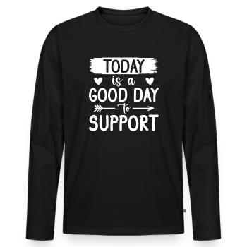 Social Worker Quote Today Is A Good Day Social - Men's Premium Organic Long Sleeve Shirt - black - Front - Nico (187cm)