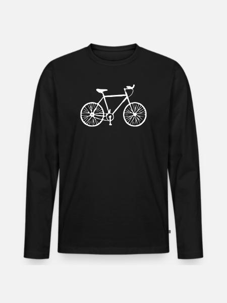 Bicycle white gift cyclist - Men's Premium Organic Long Sleeve Shirt - black