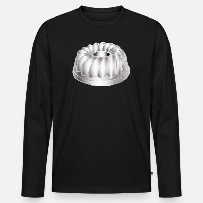 Gugelhupf-Backform – schlichtes Küchenmotiv - Männer Premium Bio Langarmshirt - Schwarz