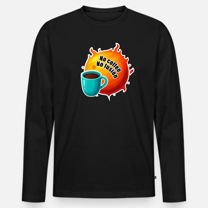 Sun No Coffee No Fusion - Männer Premium Bio Langarmshirt - Schwarz