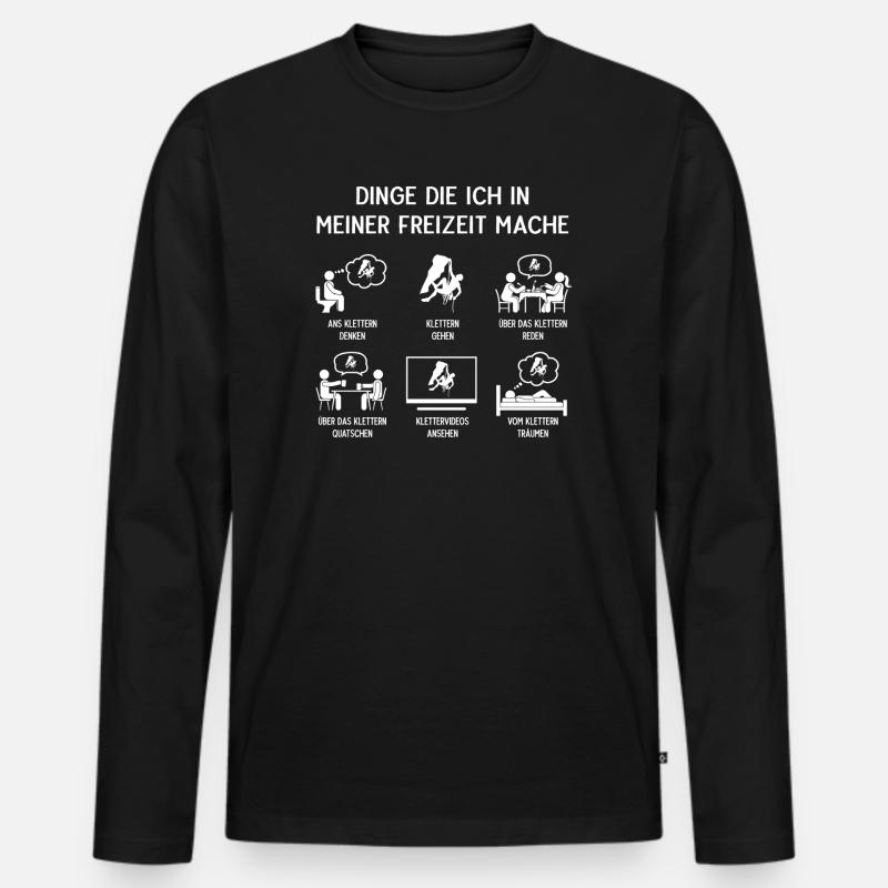 Kletterer Klettern Humor Freizeit - Männer Premium Bio Langarmshirt - Schwarz
