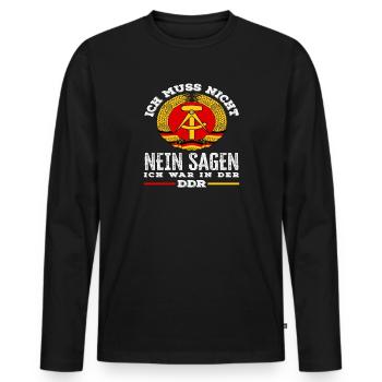 Dire non, c’était Ossi dire que la RDA était fière - T-shirt manches longues Premium bio Homme - noir - Devant - Nico (187cm)