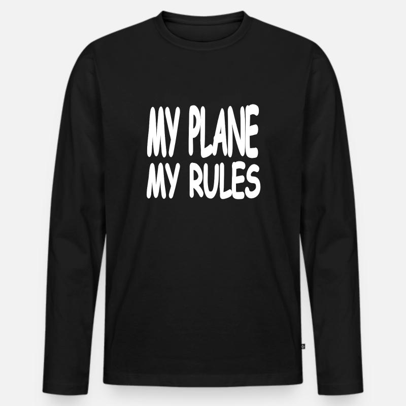 Flugzeug - Männer Premium Bio Langarmshirt - Schwarz