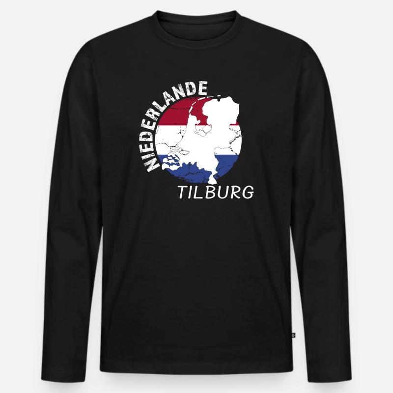 Tilburg - Männer Premium Bio Langarmshirt - Schwarz