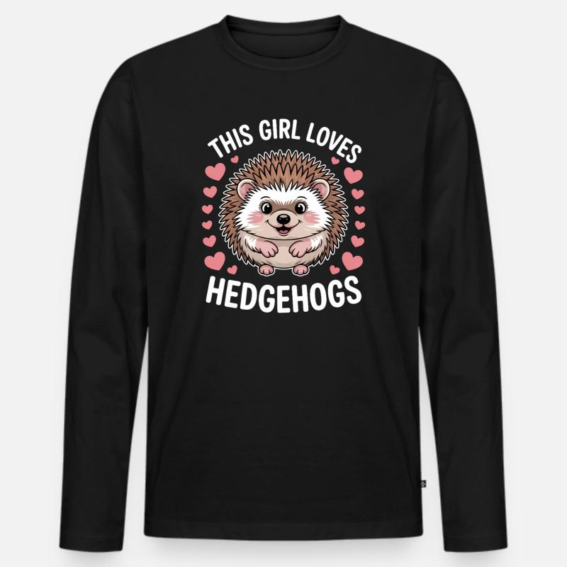 Igel Spruch Mädchen Lustiges Igel Geschenk - Männer Premium Bio Langarmshirt - Schwarz