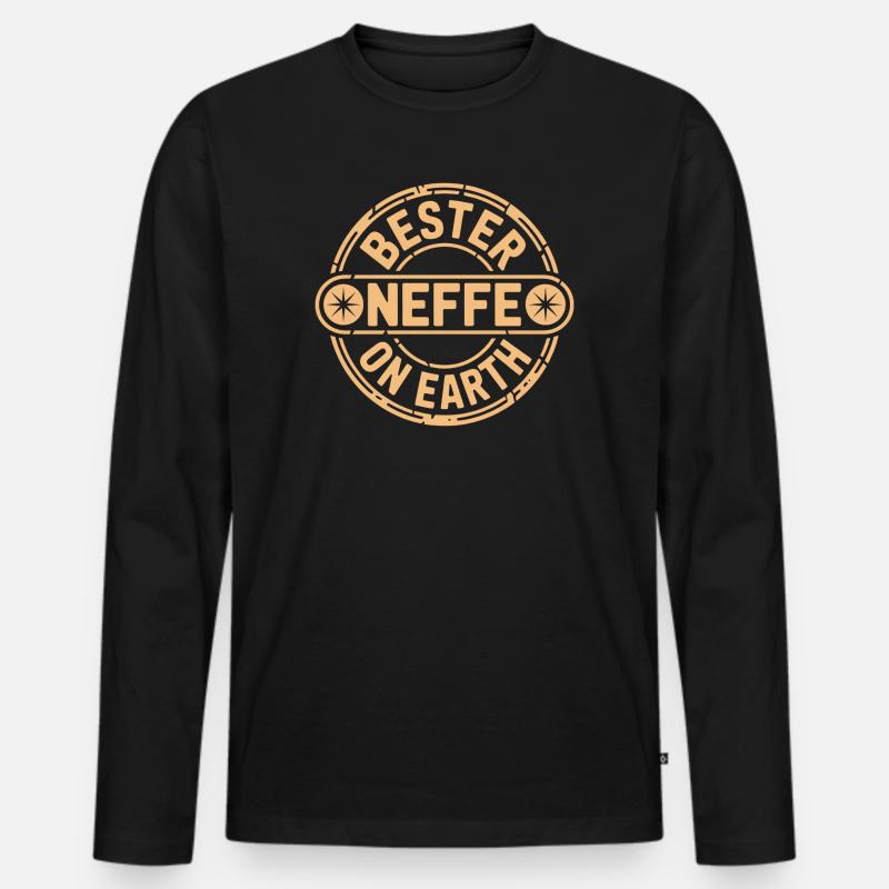 Bester Neffe - Männer Premium Bio Langarmshirt - Schwarz