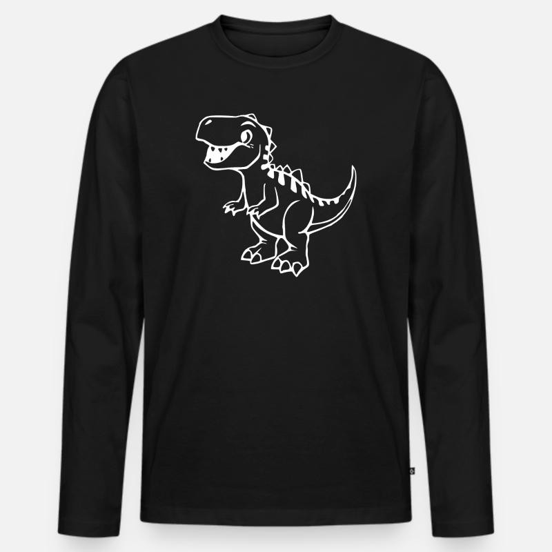 Dinosaurier - Männer Premium Bio Langarmshirt - Schwarz