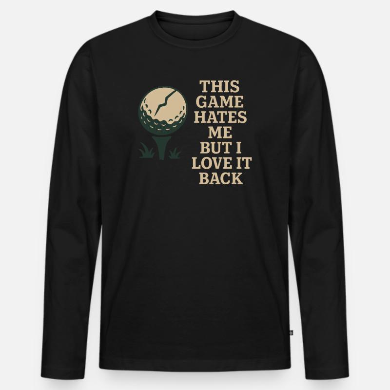Lustiger Golf-humor, Sarkastischer Papa, - Männer Premium Bio Langarmshirt - Schwarz