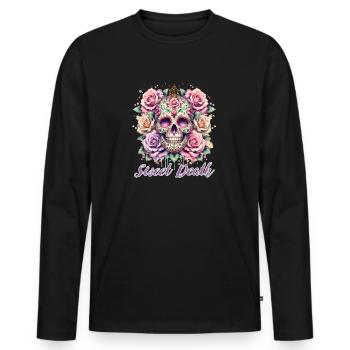 Flowers Skull Beauty Bloom - Men's Premium Organic Long Sleeve Shirt - black - Front - Nico (187cm)