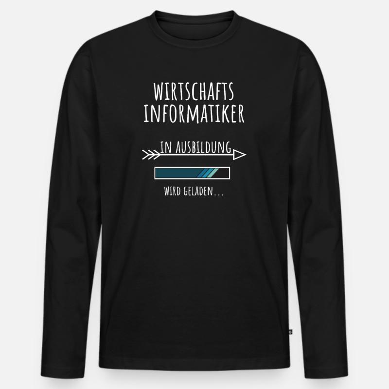 Wirtschaftsinformatik Studium Beruf Ausbildung - Männer Premium Bio Langarmshirt - Schwarz