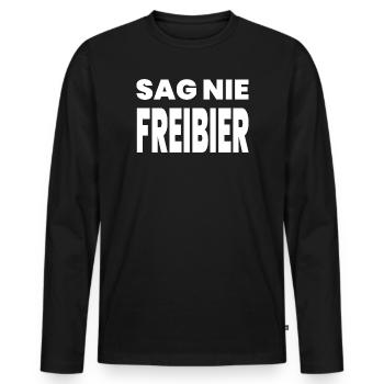 Beer - Men's Premium Organic Long Sleeve Shirt - black - Front - Nico (187cm)