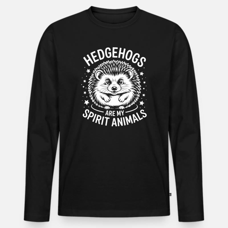 Igel Spruch Lustiges Igel Geschenk - Männer Premium Bio Langarmshirt - Schwarz