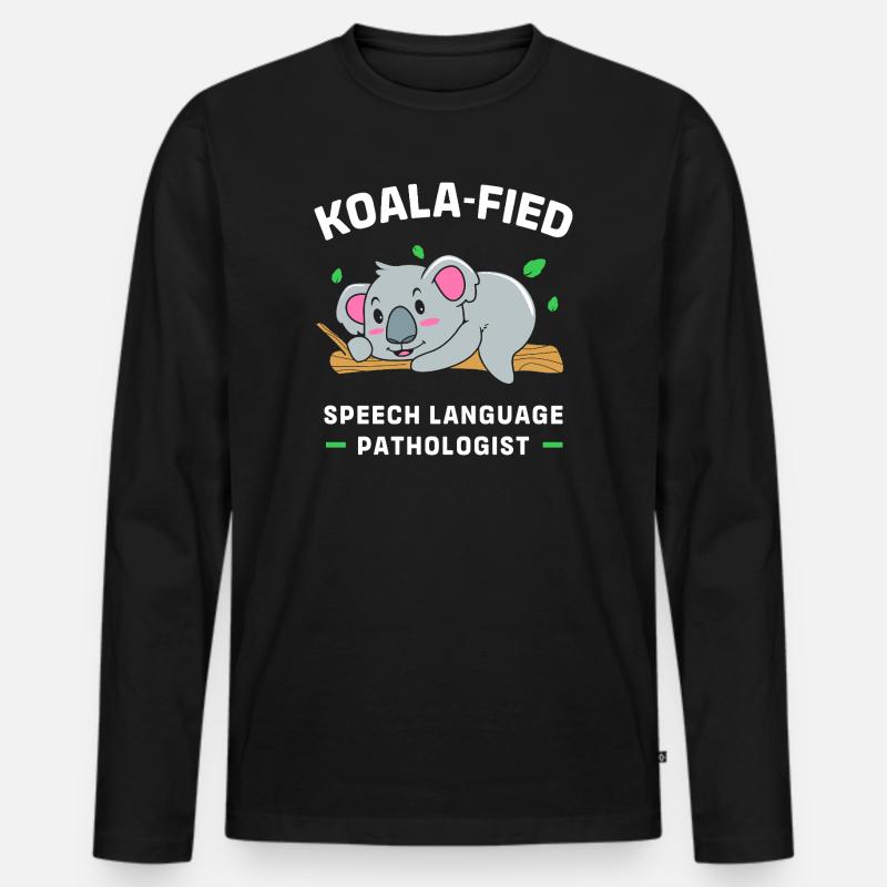 Speech Pathologist SLP Speech Therapist - Men's Premium Organic Long Sleeve Shirt - black