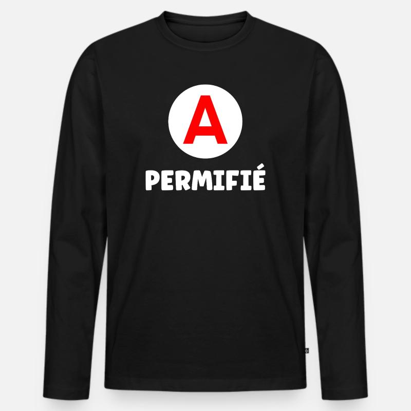 Führerschein-Humor - Männer Premium Bio Langarmshirt - Schwarz