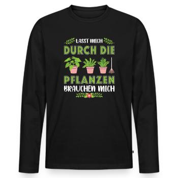 Garden Gardener Gardening Gardening Gardening Gardening - Men's Premium Organic Long Sleeve Shirt - black - Front - Nico (187cm)