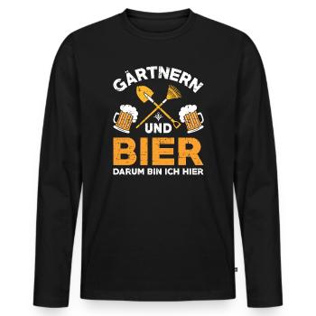 Garden Gardener Gardening Gardening Gardening Gardening - Men's Premium Organic Long Sleeve Shirt - black - Front - Nico (187cm)