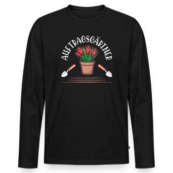Garden Gardener Gardening Gardening Gardening Gardening - Men's Premium Organic Long Sleeve Shirt - black - Front - Nico (187cm)