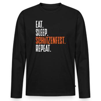 Eat Sleep Schützenfest Lustiger Schützenfest - Männer Premium Bio Langarmshirt - Schwarz - Vorne - Nico (187cm)