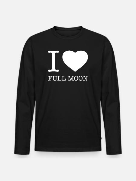 I love Full moon Vollmond - Men's Premium Organic Long Sleeve Shirt - black