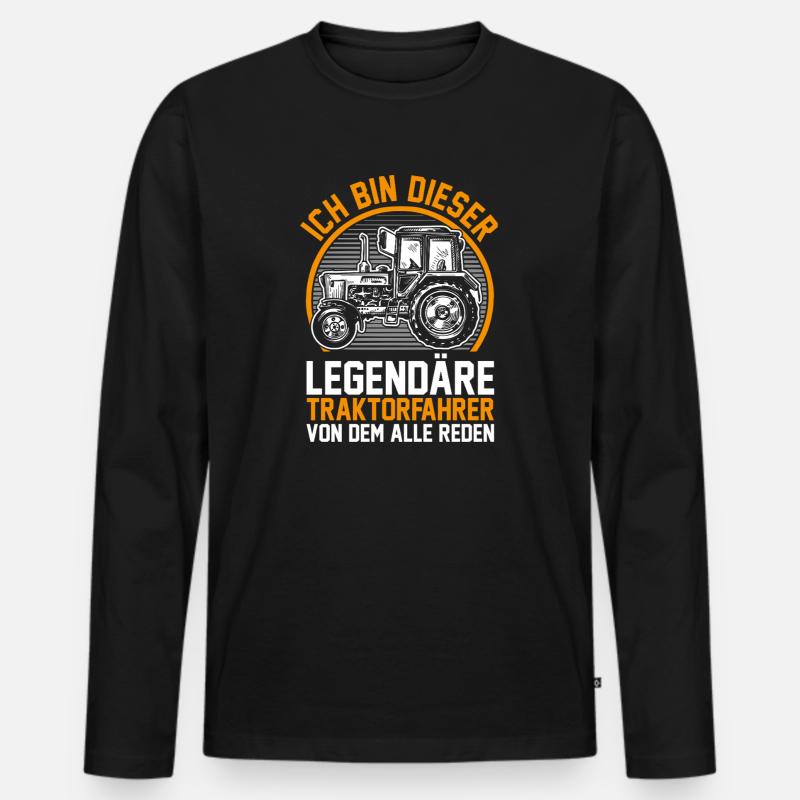Landwirt Bauernhof Farmer Bauer Traktor - Männer Premium Bio Langarmshirt - Schwarz